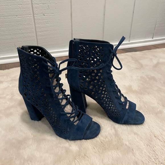 Marciano blue suede open toe bootie - Picture 2 of 5